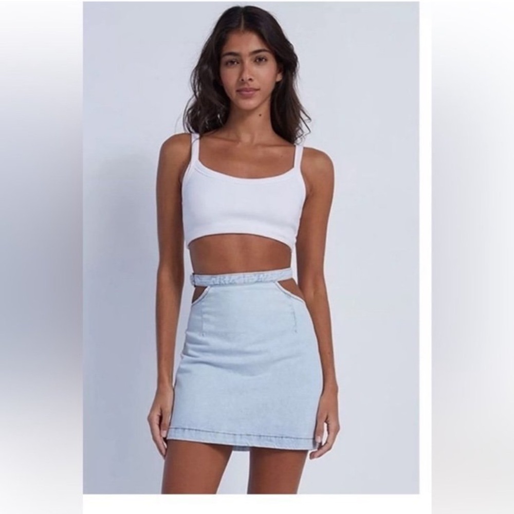 WeWoreWhat Light Blue Cut Out Skirt